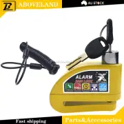 Yellow 110DB Rotor Disc Lock Alarm+1.5M Black Remind Cable Motor Bike Quad Cycle