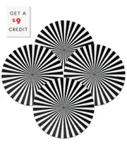 Elizabeth Sutton Home B&W Starburst Round Placemats with $9 Credit