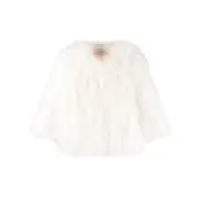 [Yves Salomon] Yves Salomon Feather-trim Jacket 36 FR BLACK