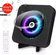 Portable CD Player Bluetooth Radio USB AUX Remote Home Audio Music Player Black.