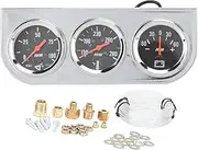 Triple Gauge Set, 2in Triple Gauge Set 3-In-1 Water Temp Oil Pressure AMP Meter Universal for 12V Car Boat Truck