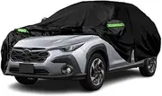 LTDNB Waterproof Car Covers Compatible with 2013-2023 Subaru Crosstrek/XV, 6 Layers All Weather Custom-fit Car Cover with Zipper Door for Rain Snowproof UV Windproof Protection (LTD-FSSBLCK)