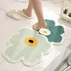 Door Carpet Flower Design Home Decor Super Absorbent Bath Shower Mat Easy Care