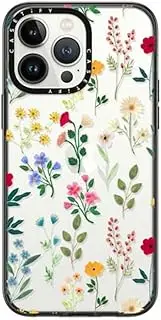 CASETiFY Compact iPhone 14 Pro Max Case [4 ft. 2X Military Grade Drop Protection/Slim/Lightweight] - Spring Botanicals 2 - Clear Black