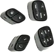 DEMULAX Car Cruise Control Button, for GMC, for Yukon 2003-2006, for Envoy Car Steering Wheel Radio Source Switch Light Volume Control Switch Button 1999442 1999443 Vehicle Speed Control Button(Black
