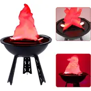 CR lite 3D Realistic Flickering Flames Light Table Lamp LED Fake Fire Effect Light Campfire Lamp for Halloween Xmas Party Decor Holiday Supplies (30cm Table Lamp)