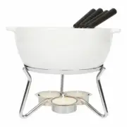 Boska Cheese Fondue Set Party Fondue Set Cheese Fondue with 4 Forks Ceramic 7...