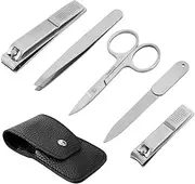 Small Travel Manicure Set for Men and Women, Professional Nail Care Set for Foot and Fingernails, Nail Set in Modern Case for Men and Women, Nail Clippers Set 2025 (Silver)