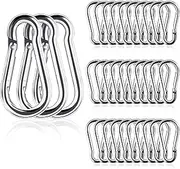Small Carabiner Ciip, 30pcs 1.57inch Mini Carabiners Clips, M4 Stainless Steel Spring Snap Hook Heavy Duty, Locking Carribenares for Climbing Hiking Camping Fishing
