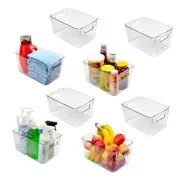 Plastic Storage Bins 10.2x6.5x6 container -Stackable Home Organization