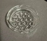 Vintage Mid Century Modern Libbey Clear Glass Ashtray Pebble Bubble 4in