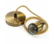 Metal Pendant Light Lamp Pendant E27 Lamp Sockets With Cable Lamp Socket Adjustable Bronze Braided Ceiling Suspension Socket 90Cm For Ceiling Lighting