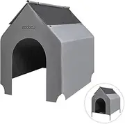 Zooba 29” Durable Dog House Cover - Waterproof & UV-Resistant 600D Oxford Fabric Canopy for Outdoor Kennels - Cover Only, Fits 36"x30"x44" Houses - Protective Large Breed Shelter Top - Cool Grey