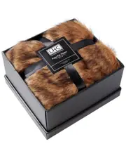 Lavish Home Fur Throw Blanket With Gift Box