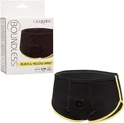 CalExotics Boundless Black & Yellow Brief, Strap On Wearable Fit for Vibrator, Probe and Dildo S/M - SE-2701-23-3