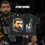 EV3R｜NBA KYRIE IRVING 致敬 美式籃球 雙面印花 嘻哈 復古 純棉 短袖 水洗黑 #KY02