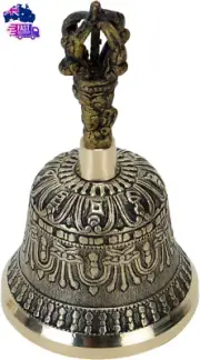 Tibetan Hand Bell/Meditation & Prayer Bells Dorje Vajra Buddhist Bell 4 Inch ZPT