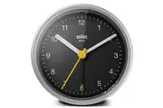 7.5cm Black & Silver Analogue Alarm Clock By BRAUN