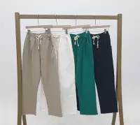 在飛比找Yahoo!奇摩拍賣優惠-正韓korea韓國進口15basis白色綁帶無彈性長褲  現