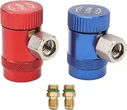 2Pcs R1234yf Quick Couplers: 1/4 Inch Male Port, High Or Low Side Manual Couplers Connector Adapter