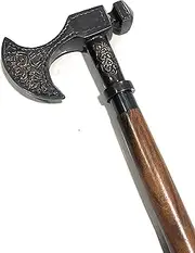 Handmade Victorian Ice Axe Head Handle Vintage Wooden Walking Stick Cane