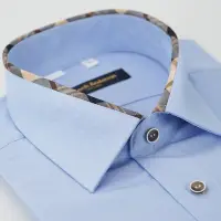 在飛比找Yahoo奇摩購物中心優惠-金安德森 經典格鑲領藍色吸排窄版短袖襯衫fast