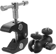 ERINGOGO 2pcs Microphone Mount Crab Clamps Dual Head Bracket Rotation for Optimal Angle Sturdy Design Compatible with Microphones