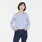 NWT Women's Light Blue Blouse With V-Neck & Drawstring By Social Standard XL