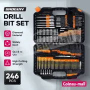 HSS Twist Drill Bit 246PCS Spade Screw Driver Nut Driver Drill Bit Tool w/ Case