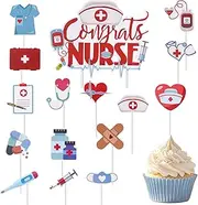 baotongle 48pcs Nurse Cupcake Toppers Nursing School Graduation Cupcake Picks for Medical Rn Nurse Grad Themed Birthday Party Cake Decorations Supplies