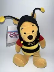 The Disney Store 8” Bumble Bee Pooh Mini Bean Bag Plush Vintage NWT