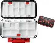 Waterproof Fishing Tackle Box, Mini Fishing Lure Boxes with Adjustable Dividers, Portable Fishing Organizer Case, Small Fishing Tackle Storage Boxes for Hooks Lures Accessories, Fishing Supplies (BK)