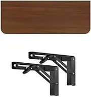 Wall Mounted Laundry Folding Table, Wood Floating Desk for Wall, Fold Down Desk Shelf Folding Workbench for Home Dining Kitchen(Brown,30x120cm)