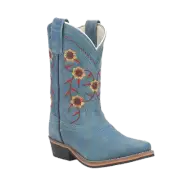 Dan Post Children's Gloriosa Floral Embroidered Blue Snip Toe Western Boots DPC
