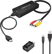 HDMI to RCA Converter, HDMI to Composite Video Audio Converter Adapter, HDMI to AV, Supports PAL/NTSC for PS4, Xbox, Switch, TV Stick, Roku, Fire Stick, Blu-Ray, DVD Player,