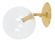 Aksel 1 Light Wall Bracket in Solid Brass with Clear Glass
