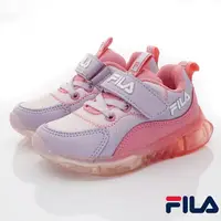 在飛比找樂天市場購物網優惠-FILA斐樂頂級童鞋-輕量電燈運動鞋7-852W-551粉(
