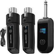 Microphone System - Wireless Microphone Adapter, Audio Mixer Adapter | Portable Wireless Transmitter Receiver for Vlogging Singing Guitar Audio Mixer