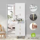 Bedside Table Full Length Mirror Dressing Table Drawers Storage Cabinet White