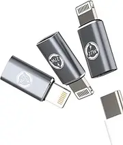 27w USB C Female to Lightning Male Adapter(3 pack)fast Charger for iPhone 14 13 12 Pro Max Converter for Apple Type C Cable Port Adaptor for iPad PD Power Transfer Dongle Charging Adaptador Connector