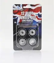DDA Set of 4 x 12 Slot Low Profile Wheels w/Tyres & Axles 1:24 Scale DDAW010