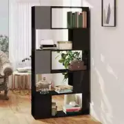 Book Cabinet Room Divider High Gloss Black 80x24x155 cm Engineered Wood