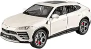 for:1:24 Lambos Urus Bison SUV Coupe Alloy Car Model Sound and Light Simulation Car Decoration Collection(White)