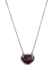 Adornia Fine Jewelry Silver 2.00 ct. tw. Garnet January Birthstone Necklace