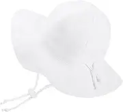 [meaiguo] Meagiuo Baby Girl Sun Hat UPF 50+ Outdoor Adjustable Toddler Beach Hat with Wide Brim Bucket Hats for Kids