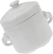 FUNNETOYU Ceramic Stew Bowl Large Soup Pot Lid Steaming Bowl for Soup Egg Kitchen Tableware Safe Ceramic
