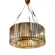 Corinth Drum Brown Glass Pendant Light