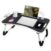 Laptop Desk Foldable Bed Desk Lap Desk Folding Breakfast Tray with USB Black1