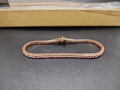 bella Luce White Square Cut 6.50cwt CZ in 18K Rose Gold Over 925 Tennis Bracelet