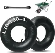 Inner Tube for Wheelbarrow, 4.10/3.50-4 Replacement Hose, Replacement Tyre for Air Wheels with Strong Load Capacity, Curved Valve Stem, Sliding Barrow, Inner Hose, for Wheelbarrows, Mowers, Hand Cart